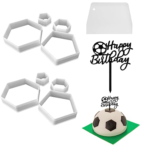 8 Football Pattern Molds, 1 Cream Scraper, 1 Plastic Football Insert, Football Cookie Molds, Cake Football Decorations, Fondant Cookie Molds, DIY Baking Tools for Birthday Parties