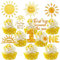 Weecent 48 Pcs First Trip Around The Sun Cake Topper, Sunshine Cupcake Toppers Sun Cupcake Toppers 1st Birthday Decorations for Girls 1st Trip Around The Sun Birthday Party Supplies