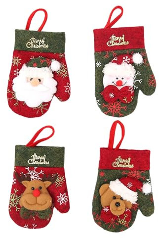 SAMTN Pochette porte couverts de Noël, organiseur de couverts de table, fournitures de table pour le dîner de Noël, pour la décoration de la table du dîner de Noël, 4PCS