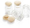 Odoria Miniature 1/12 Mini Bouteille en Verre avec Bouchons 4Pcs Miniatures Accessoire Maison de Poupée, Courte