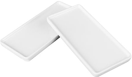 KONTONTY 2pcs Ceramic Storage Trays Porcelain Jewellery Dish Small White Countertop Organizer Tray for Bathroom Kitchen Dressing Table Multi-purpose Holder for Use