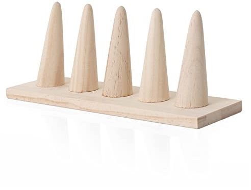 GLigeT Schmuckhalter Display Schmuck Organizer Display Halter, Holz Ring Ständer Halten Ring Regal Haushalt Schmuck Lagerung Regal Schmuck Display Stand Schmuckhalter