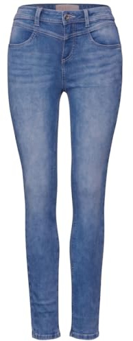 Street One Damen A378133 Jeans im Slim Fit, Light Blue Random Wash, 29W / 28L