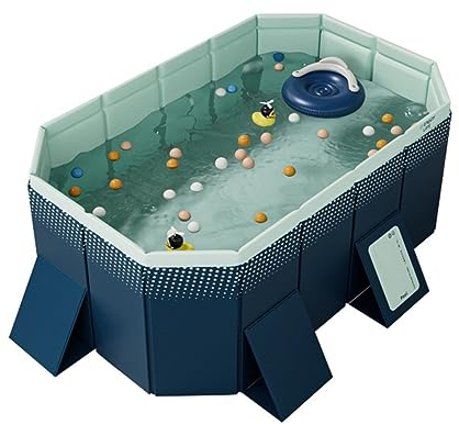 XANAYXWJ Portable Foldable PVC Pool for Medium to Large Dogs - Spacious and Versatile Dog Paddling Pool (Blue, 1.85m)