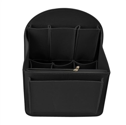 Filz-Innenauskleidung Make Up Organizer Felt Insert Bag For Handbag Travel Inner Purse Portable Cosmetic Bags Fit Various Women Backpack Bags. Tascheneinlage Speedy(Color:Black,Size:L - 34x27x15 cm)
