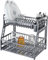 SAFRI 2-Tier Plastic Plate Dish Drainer Rack Glasses Crockery Cutlery Utensil Drainer with Drip Removable Tray (Grey)