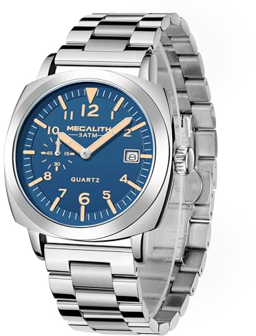 MEGALITH Orologio Uomo Sportivo Impermeabile: Nero Analogico Quarzo Data Moda Luminosi - Elegante Designer Classico Orologio