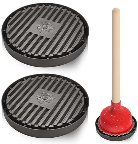CANIPHA 2PCS Plunger Mat Toilet Holder Drip Tray Catches Drips Wicks Water from Plunger and Dries Quickly, Plunger Drip Tray Pads Air Drying Mat for Toilet Sink,Bathroom Plunger & Accessories