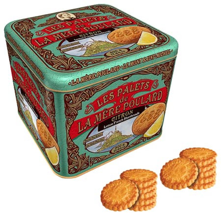 La Mère Poulard® | Biscotti al Puro Burro Salato & Limone | Lattina Biscotti Francesi al Burro | Frollini al Burro - 1 x 500 Gr | Latte Regalo con Biscotti