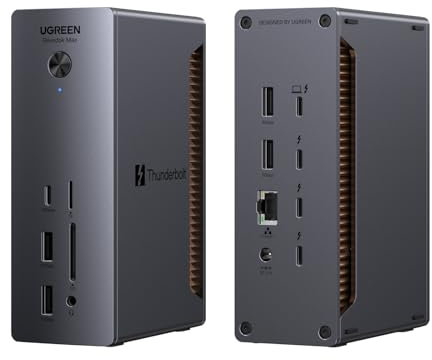 UGREEN Thunderbolt 5 Dock, Revodok Max 2131 Docking Station (13-in-1) with 4x 120Gbps Max TB5 Ports, 140W Max Charging, Single 8K@60Hz, Dual 6K@60Hz, SD/TF4.0, 2.5 GbE, for Thunderbolt 5/4 Laptops