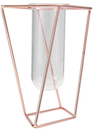BESPORTBLE Rose Gold Kurze Rohr Vase Eisen Stehen Kreative Pflanzer Wohnkultur Hydrokultur