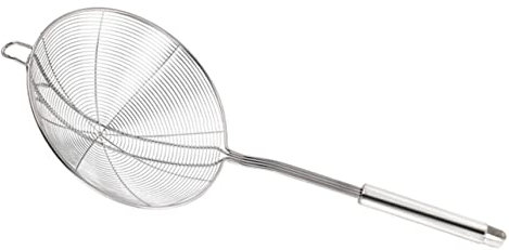 OFFSCH Hot-Pot-Sieb Lebensmittelsiebe asiatische Siebkelle Sieb Skimmer Pfanne Kochlöffel braten feinmaschiges Sieb Siebpfanne Skimmer zum Servieren von Speisen Drahtlöffel Silver