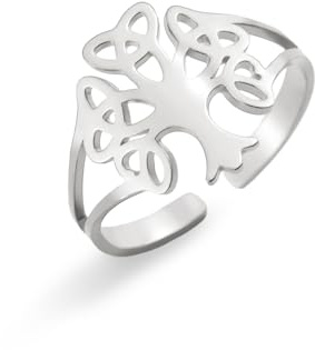 Dreamtimes Baum des Lebens Ring für Frauen keltischen Knoten Ringe Vintage Adjustable Open Celtic Irish Family Tree Ring Retro Schmuck