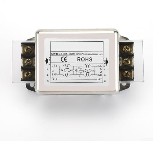 Morsettiera bipolare da 220 V, filtro di alimentazione monofase, per purificazione EMI Filtro di alimentazione CW4L2-sopprime efficacemente le interferenze di impulsi continue e intermittenti (30A no)