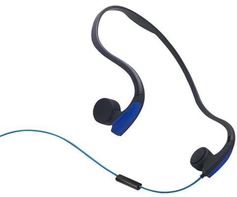 BaYuYPOO Auriculares con cable de conducción ósea con micrófono integrado con cancelación de ruido, conector de 3,5 mm, resistentes al sudor, para ciclismo, correr y otros deportes