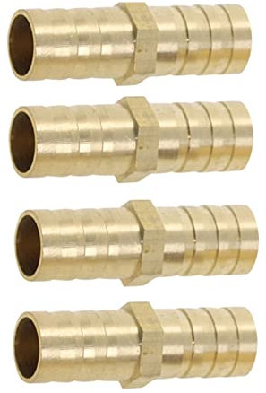 Schlauchverbinder,. Kupplungsanschlüsse, 4 Stück, Messing, gerader Schlauch, Rohrverschraubung, gleicher Widerhaken, Gas, Kupfer, Widerhaken, Verbindungsstück-Adapter(3mm 3mm)