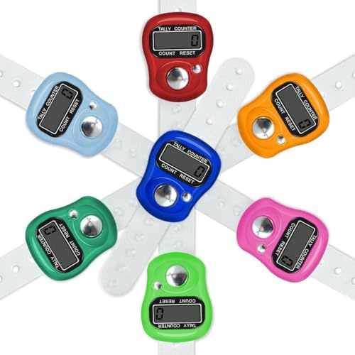 Digital Finger Hand Tally Counter, Mini Digital Colorful Tasbeeh Counter, Display Electronic Row Hand Tally Counter Tally Lap Counter, Suitable for Weaving and Sports