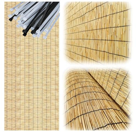 Clôture de confidentialité Canisse - 1,5 m x 5 m - Paravent d'extérieur pour balcon et jardin - Séparateur durable comme du bambou - Idéal pour les patios et les cours