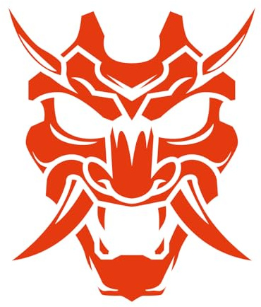 AMA SHOP Aufkleber Samurai Modell 6, vorgeschnitten, Farbe Rot, geeignet für Helm, Auto, Motorrad, PC, Laptop, Aufkleber, 10 cm