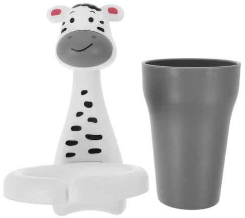 NUOBESTY Soporte para Cepillo De Dientes Zebra Soporte para Vaso De Cepillo De Dientes De Pared Soporte para Baño Soporte para Cepillo De Dientes con Vaso Soporte para Cepillo De