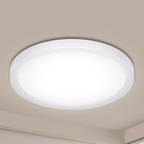 Allin Deckenlampe LED Deckenleuchte Ø18cm, 18W 1800LM 6500K Rund LED Deckenleuchte Flach, IP44 Wasserfest Schlafzimmerlampe, Deckenleuchte Modern Schlicht Weiß Ultra Dünn für Schlafzimmer Wohnzimmer