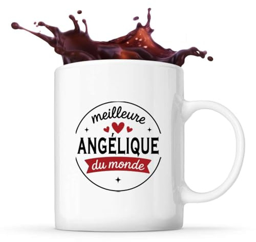 Otshirt Tasse de la Meilleure Angélique du monde 1- Mug - Idée Tasse Personnalisable Cadeau Anniversaire Fête Original Famille Travail Départ Collègue Retraite Noël.