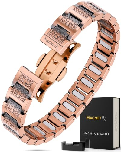 MagnetRX® Copper Cross Bracelet for Men — EllipseMAX 5X Strength 5,000 Gauss Magnets — Premium Mens Copper Bracelet with Adjustable Length (Cross Style)
