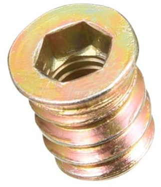 TA-VIGOR M6x13mm Threaded Insert Nuts for Wood - Hex Socket Drive Furniture Inserts for Cabinet, Chair & DIY Repair Kits 100Pcs