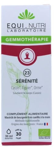Macérât mère de bourgeons BIO de figuier, de cassis et d'orne, sérénité 30 ml Gemmothérapie N° 23 EQUI-NUTRI LABORATOIRE