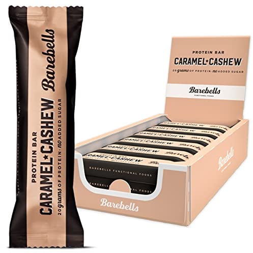 Barebells Protein Bars – Healthy Snacks, Protein Snacks for Breakfast, Sugar Free Chocolate, Low Carb – 12 x 55g (Caramel Cashew)
