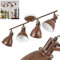 Deckenleuchte Koppom, Deckenlampe aus Metall in Rostbraun/Weiß, 4-flammig, mit verstellbaren Lampenschirmen und Lampenarmen, 4 x E14-Fassung, Retro-Design, ohne Leuchtmittel