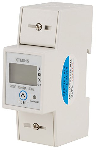 Digitaler 1-phasiger 2-poliger 2P-DIN-Schienen-Stromzähler Elektronischer KWh-Zähler 220V 10 (40) A