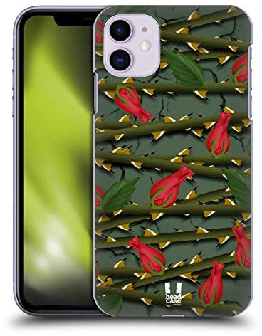 Head Case Designs Scarlatto Rose Custodia Cover Dura per Parte Posteriore Compatibile con Apple iPhone 11