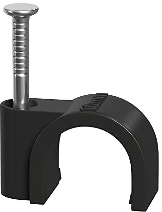 Round Cable Clips 10mm Black - Pack of 100