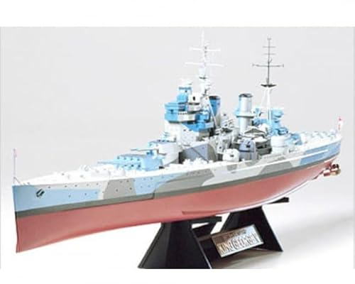 TAMIYA 78010 1:350 Britischer King George V Schlachtschiff, originalgetreue Nachbildung, Modellbau, Plastik Bausatz, Basteln, Hobby, Kleben, Modellbausatz, Zusammenbauen, unlackiert, Mehrfarbig