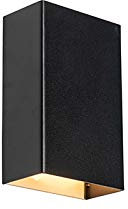 Qazqa - Moderne Wandleuchte Schwarz 2-flammig - Otan S I Wohnzimmer I Schlafzimmer I Up & Down - Stahl Rechteckig - LED geeignet G9