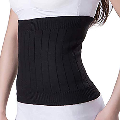 YUPPIE TONE Nierenwärmer Winter Kaschmir Leibwärmer Elastischer Wärmegürtel aus Wolle für Damen und Herren-Schwarz,L