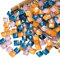 Mosaikfliesen 225 Stück/200g Packung Kristall Glas Mosaik Mosaik Fliesen Supplies für Home Dekoration DIY Handwerk Teller Bilderrahmen Blumentöpfe - 1x1cm Quadratische Fliesen (Hong Kong Stil)