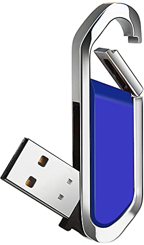 64GB USB-Stick Tragbarer USB-Flash-Laufwerk mit Schlüsselanhänger USB 2.0 Speicherstick für Externe Datenspeicher, Blau