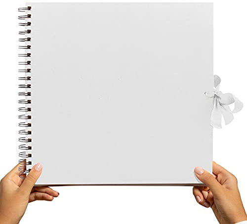 Styloo Large Scrapbook Photo Album 40 Sheets 30X30 cm White Craft Paper, Scrapbooking, Arts and Craft Projects (Large, White)