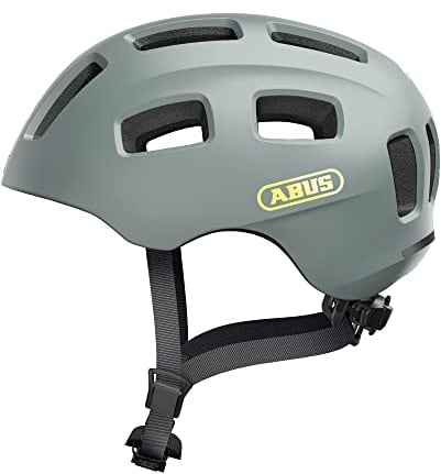 ABUS Fahrradhelm Youn-I 2.0 - mit Licht für Kinder, Jugendliche und Junge Erwachsene - für Mädels und Jungs - Grau, Größe M, M (52-57 cm)