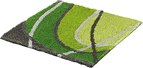 REDBEST WC-Vorlage ohne Ausschnitt Lynn grün Größe 50x50 cm - rutschhemmend, Flauschiger Flor, pflegeleicht, für Fußbodenheizung geeignet