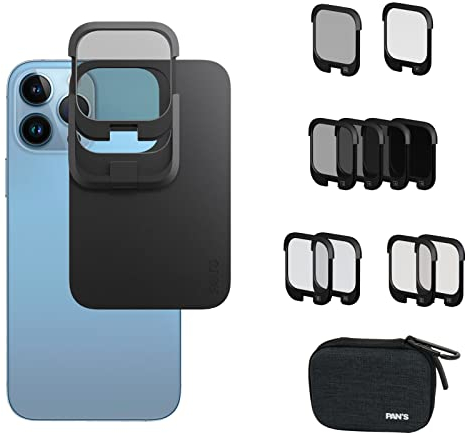 Pan's Scheme Snap Filter Magnetic Phone Lens Filter Compatible for iPhone 15 Pro Max with Magnetic Base,Black Mist,Effect Sets,ND Sets,Carry Case(All Bundle)