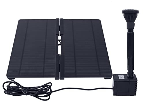 VA-Cerulean Solar Springbrunnen Falten Teichpumpe Solarbrunnen 20W Solarpumpe Wasserpumpe Außen Gartenbrunnen Fontäne Pumpe mit 4 Fontänenstile für Garten Fischteich