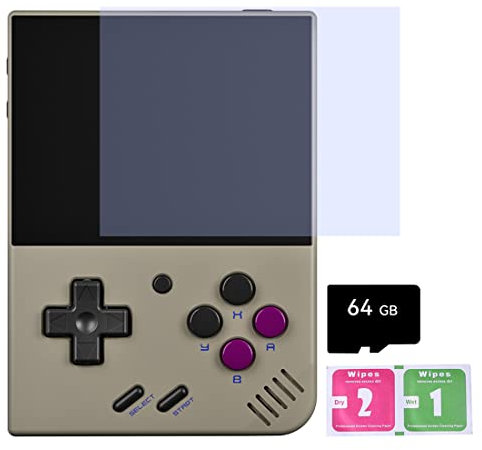 Miyoo Mini Plus Handheld Game Console, 3.5-Inch Retro Emulator Console Built-In 5000 Games, Support Wi-Fi Battle, Open-Source Emulators, Cortex-A7 Processor(64G Grey)