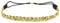 Goldenes Sequin Damen Haarband - Dünnes elastisches Hairband Einheitsgröße - Headband für die Hochzeitsfrisur oder Strass Pailletten Party - Glänzendes Stirnband Look Boho Hippie