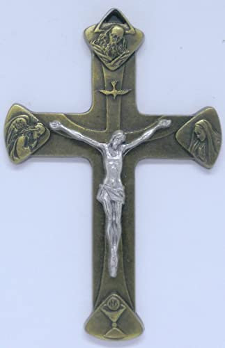 Generico 10.061.40 croce crocefisso terzo millennio ottone da appendere padre figlio spirito santo pace 8 cm