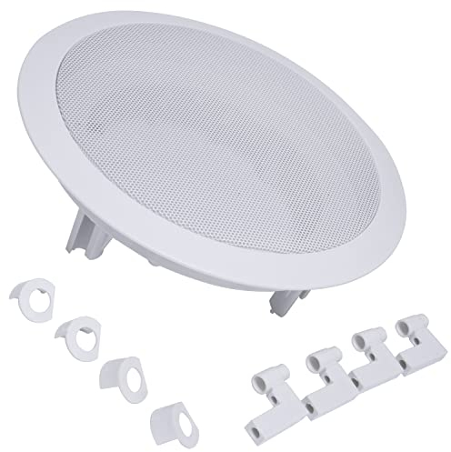 AERZETIX - C66080 - Rejilla de protección empotrada para Altavoz 16.5cm de Techo suspendido - diámetro 235mm - Color Blanco - música Sonido Cine en casa Cocina Sala de Estar baño