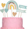 9 Stück Regenbogen Cake Topper mit Buchstaben Sticker Tortendeko Geburtstag Rainbow Happy Birthday Herz Cupcake Kuchen Deko Tortendekoration kuchendeko für Kinder Baby Shower Mädchen (Blau)