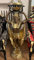 Casa Padrino Luxus XXL Deko Skulptur Ägypter mit Blumentopf Bronze/Gold/Schwarz H. 130 cm - Wetterbeständige XXL Deko Figur mit Blumentopf - Wohnzimmer Deko - Garten Deko